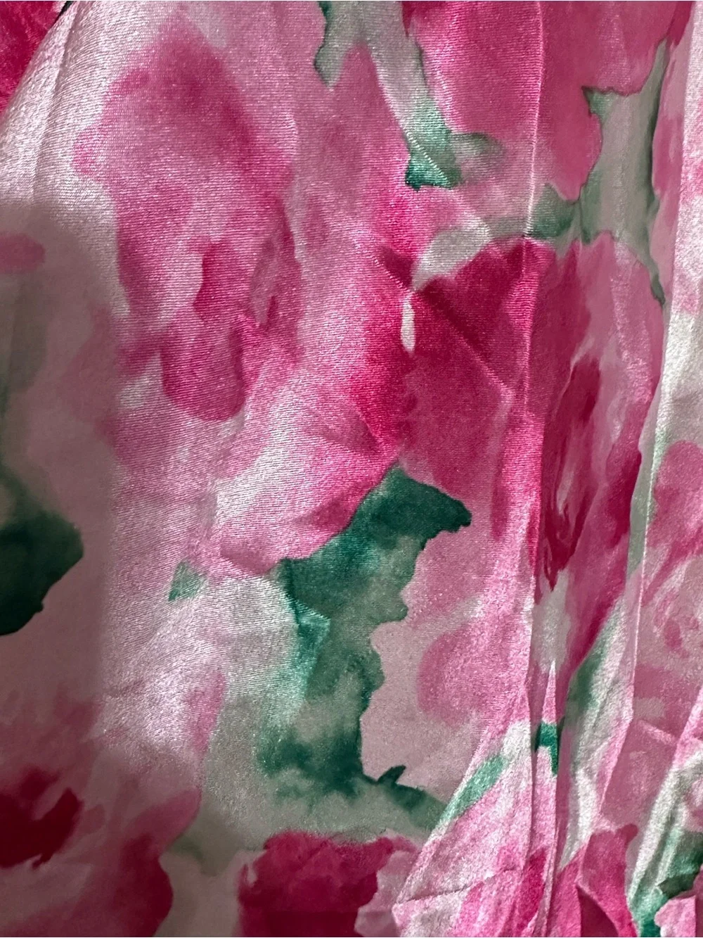 Vintage Inner Most Floral Satin Chemise Nightgown Lace Pink